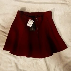 Zara Burgundy Skater Skirt